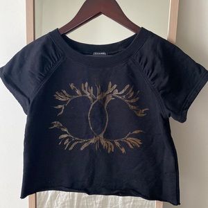 Chanel Black Cropped T-shirt